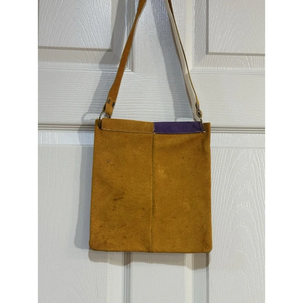 Vintage Multi Color Suede Shoulder Bag‎